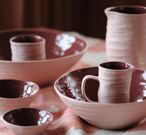 Gather BOWL Pink Clay / Merlot Extra Small