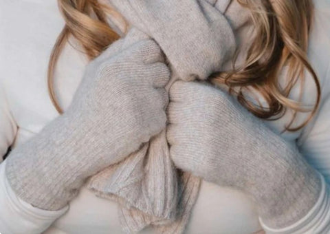 Hothman Cashmere Gloves-Oat