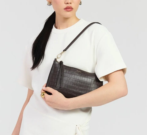 Haven Shoulder Bag - Cacao Croc