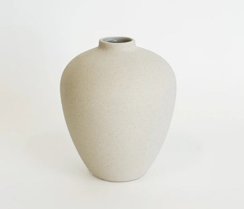 Ivory Textured Orb Flower Vase 16cm