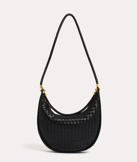 Jordan Curved Plait Handbag - Black
