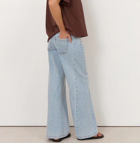 Kaylee Side Panel Jeans - Light Denim