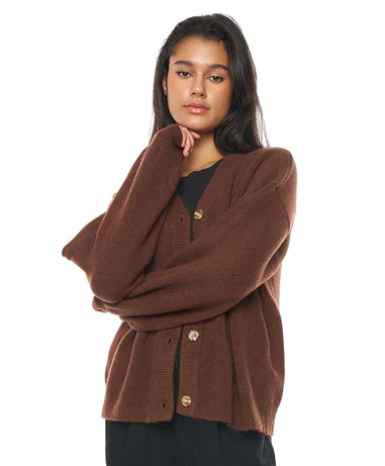 Huffer Kendall Cardigan Oak