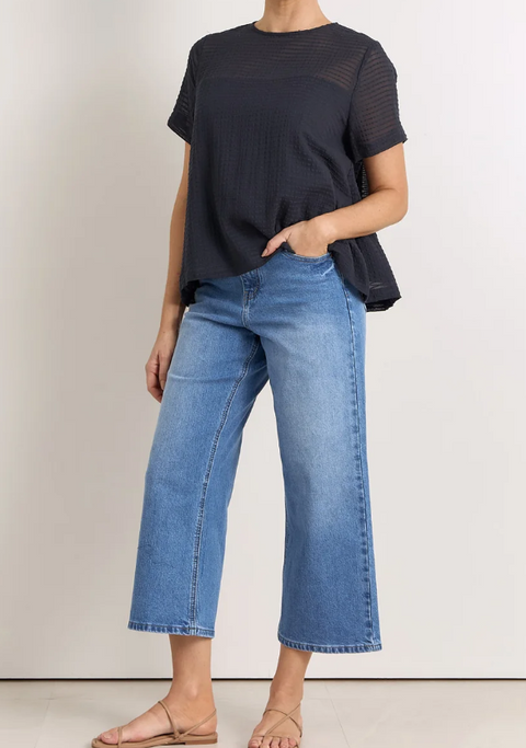 Kimberly Cropped Jean - Mid Denim
