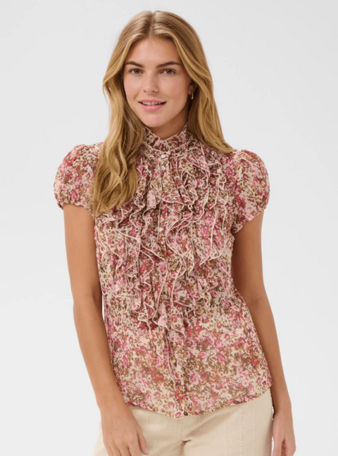 LiljaSZ Crinkle Shirt Brushed Bloom
