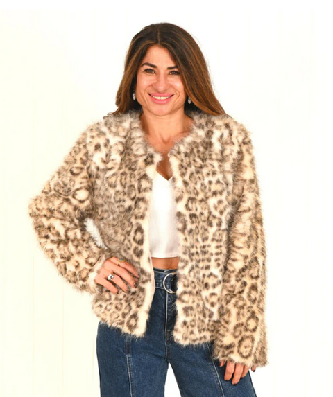 Lucy Leopard Fur Jacket