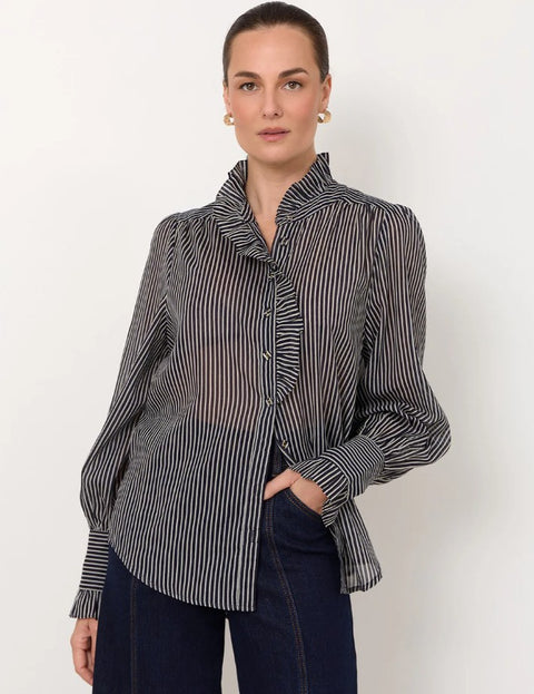 Maeve Stripe Shirt - Navy