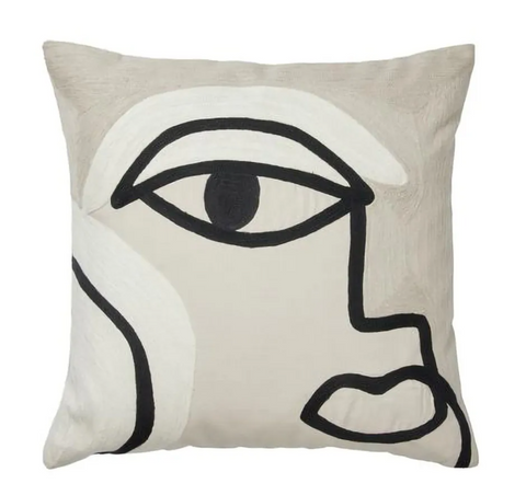 Broste Cushion Manon Black Beige