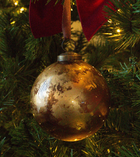 Marbleized Bauble  Bronze Gold 10cm