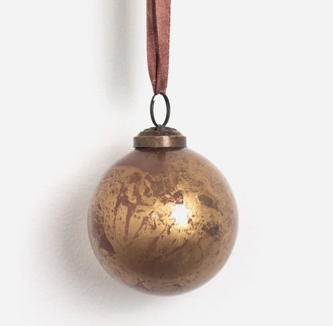 Marbleized Bauble  Bronze Gold 8cm