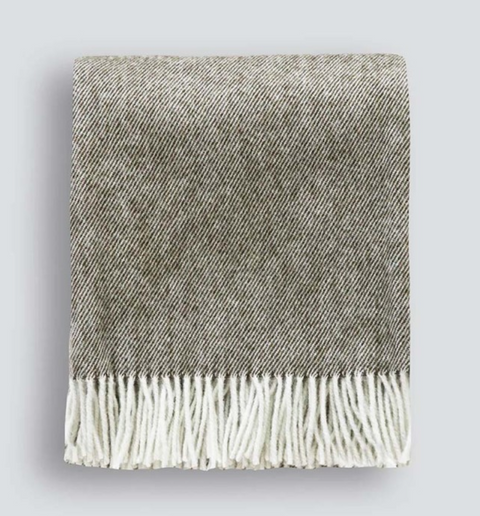 Martinborough Olive Throw - 100% NZ wool