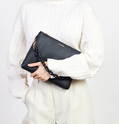 Matilda Crossbody Black + Tonal Chain