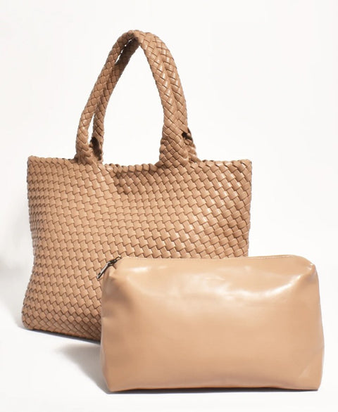 Mimi Woven Slouch Bag Mocha