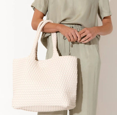 Mimi Woven Slouch Bag Cream