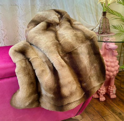 Mocha Faux Fur Throw