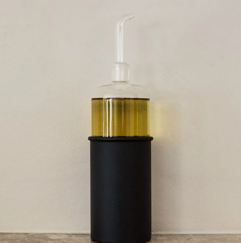 Bottle for Olive Oil Glass/Silicone, 700ml, Black