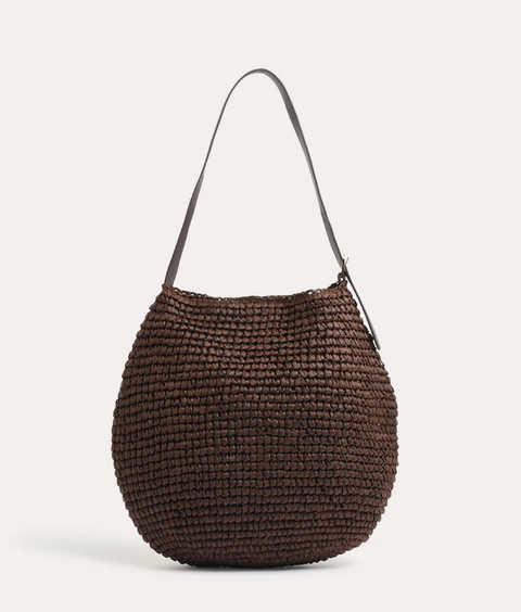Large Paper Weave Tote - Chocolate