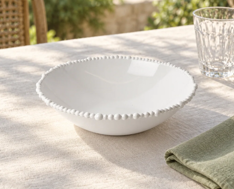 Melamine Pearl Tapered Bowl 19 cm White