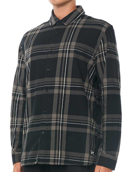 Huffer Mens Brush Plaid Shirt Grey