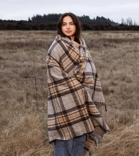 Recycled Wool Blanket 195cm x 150cm -Wanaka