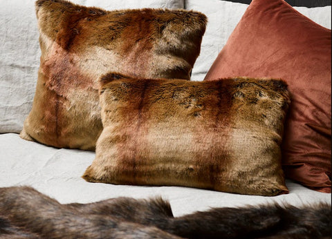 Heirloom Faux Fur-Red Lemur 30 x 45 Cushion