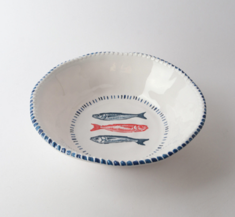 Melamine Nautical Sardine Bowl 31cm