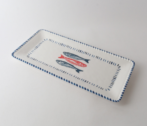Melamine Nautical Sardine Rect Platter 43cm