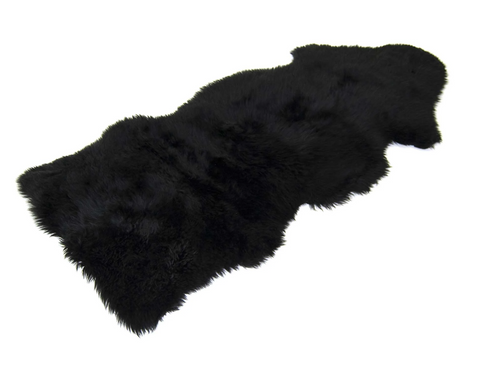 1.5 XL Longwool Sheepskin Rug Black