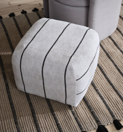 Broste Pouf Sigrid Beige Black