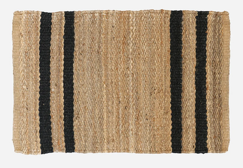 Sisal Doormat Natural Black Stripes 90x60cm