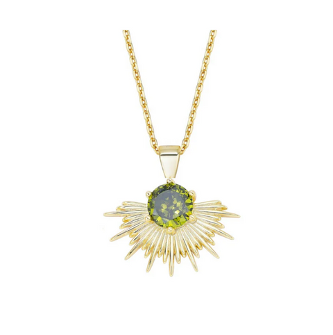 Solace Necklace 18K Gold Plated PERIDOT