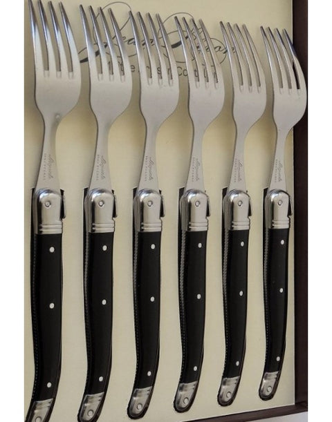 Black 6 table forks gift set