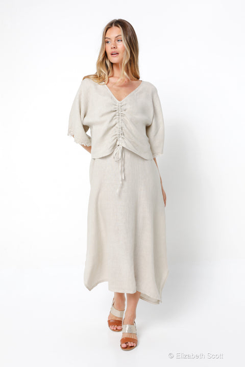 Tethys Dress with Drawstring Top - One Size - Beige