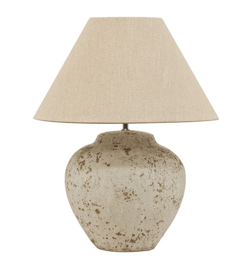 Tuscan Stone Lamp Base & Shade