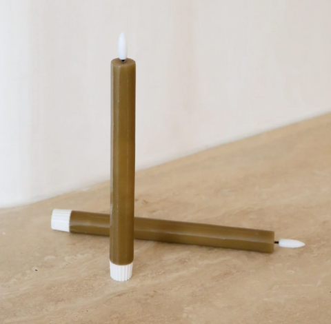 VIAH LED Candle, Sand (Set of 2) Fern