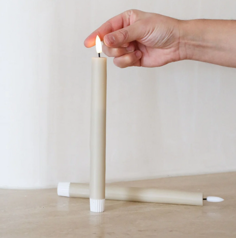 VIAH LED Candle, Sand (Set of 2) Sand