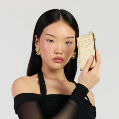 Winona Card Holder Champagne Metallic