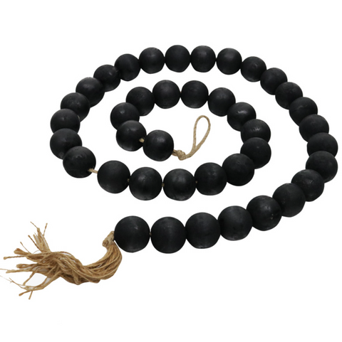 Wood bead Garland 150cm Black